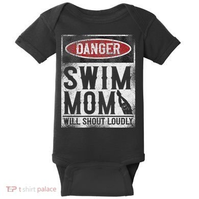 Swimming Swimmer Danger Swim Mom Baby Bodysuit