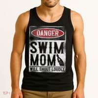 Swimming Swimmer Danger Swim Mom Tank Top thumb 3