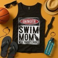Swimming Swimmer Danger Swim Mom Tank Top thumb 4