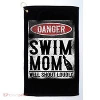 Swimming Swimmer Danger Swim Mom Golf Towel thumb 0