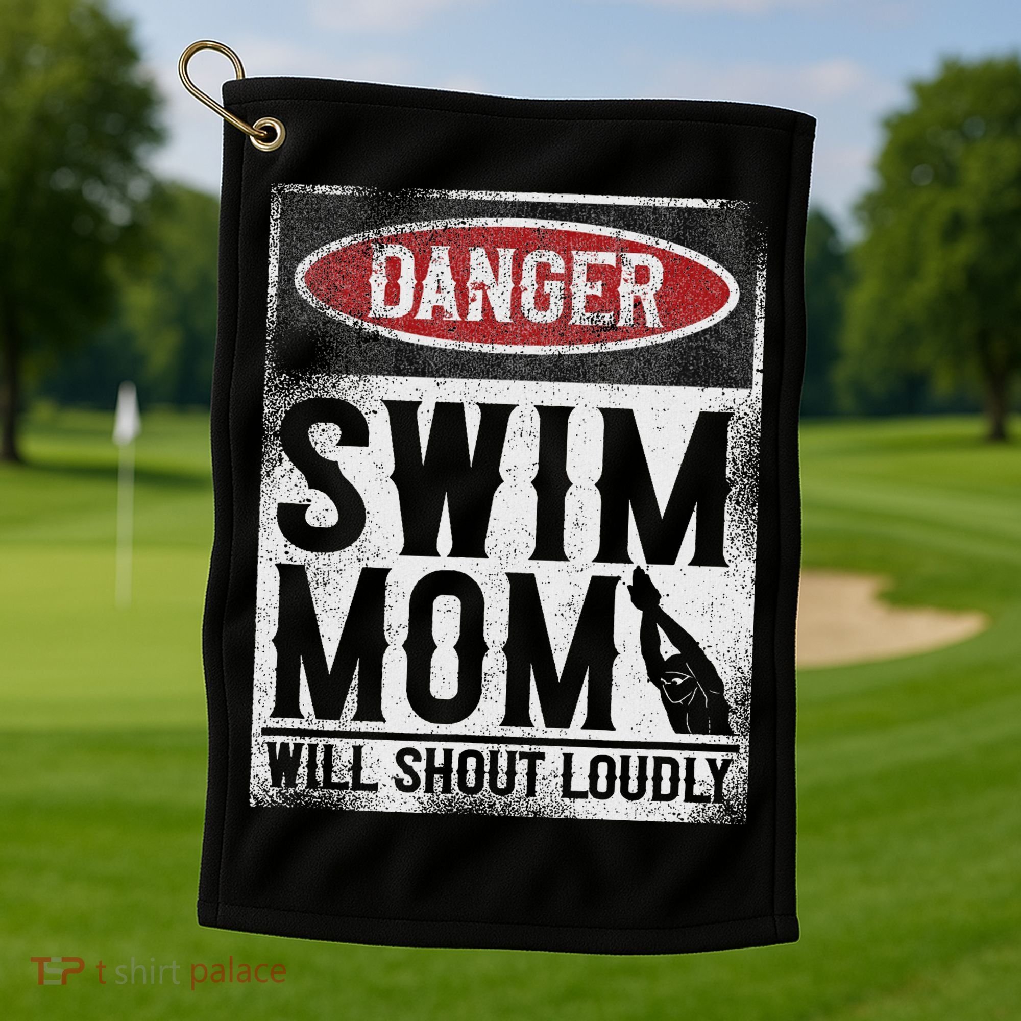 Swimming Swimmer Danger Swim Mom Golf Towel