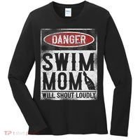 Swimming Swimmer Danger Swim Mom Women's Long Sleeve Shirt thumb 0