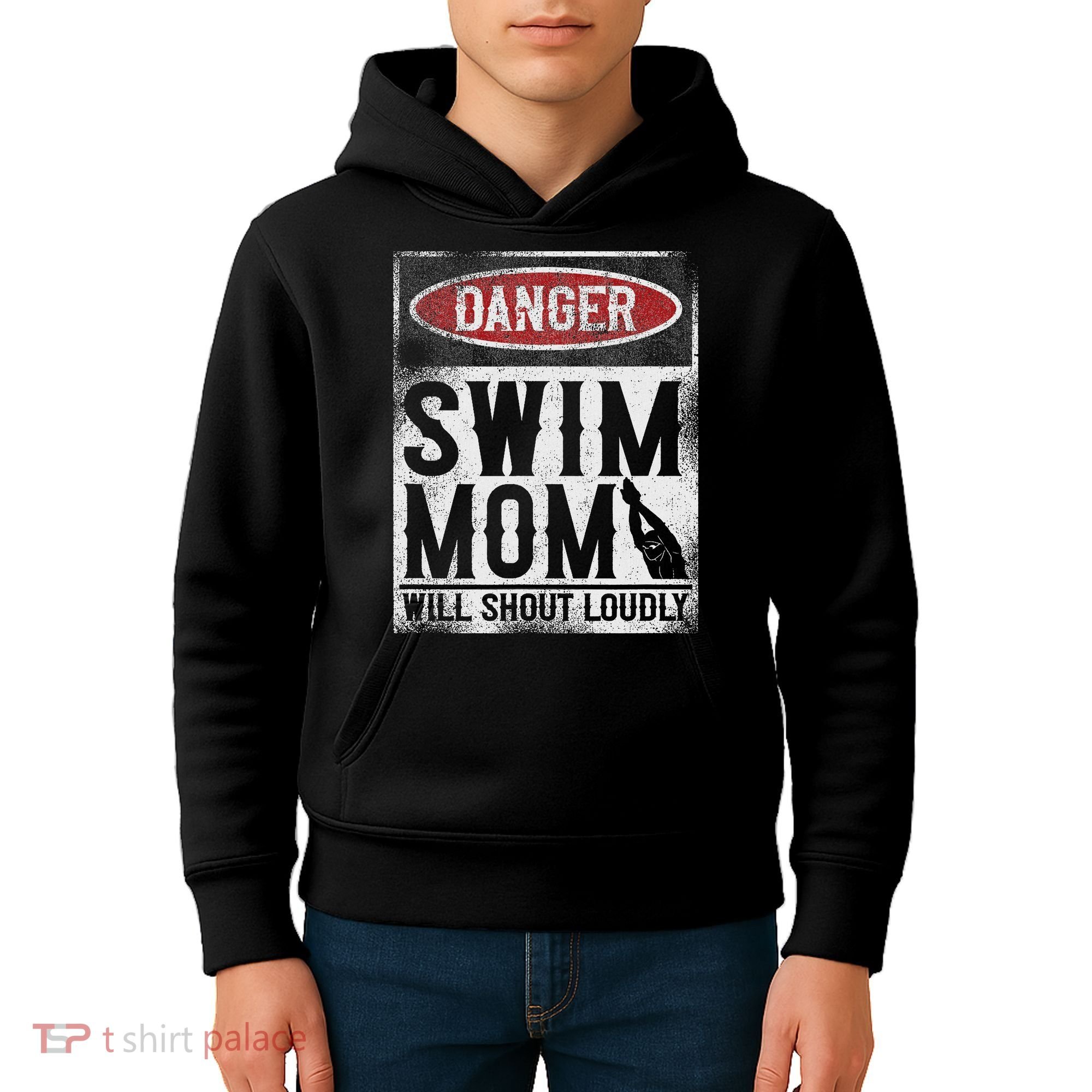Swimming Swimmer Danger Swim Mom Kids Hoodie