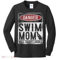 Swimming Swimmer Danger Swim Mom Kids Long Sleeve Shirt thumb 0