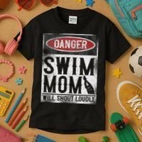 Swimming Swimmer Danger Swim Mom Kids T-Shirt thumb 3