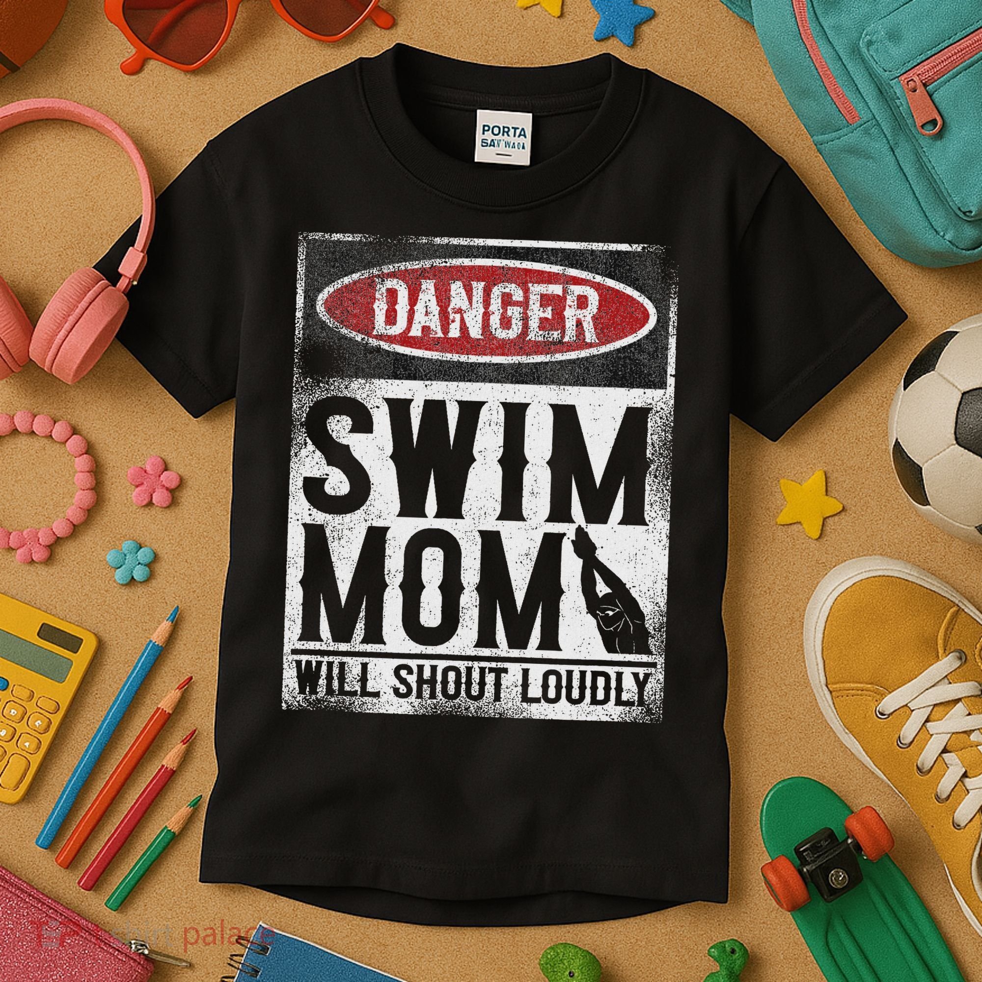 Swimming Swimmer Danger Swim Mom Kids T-Shirt