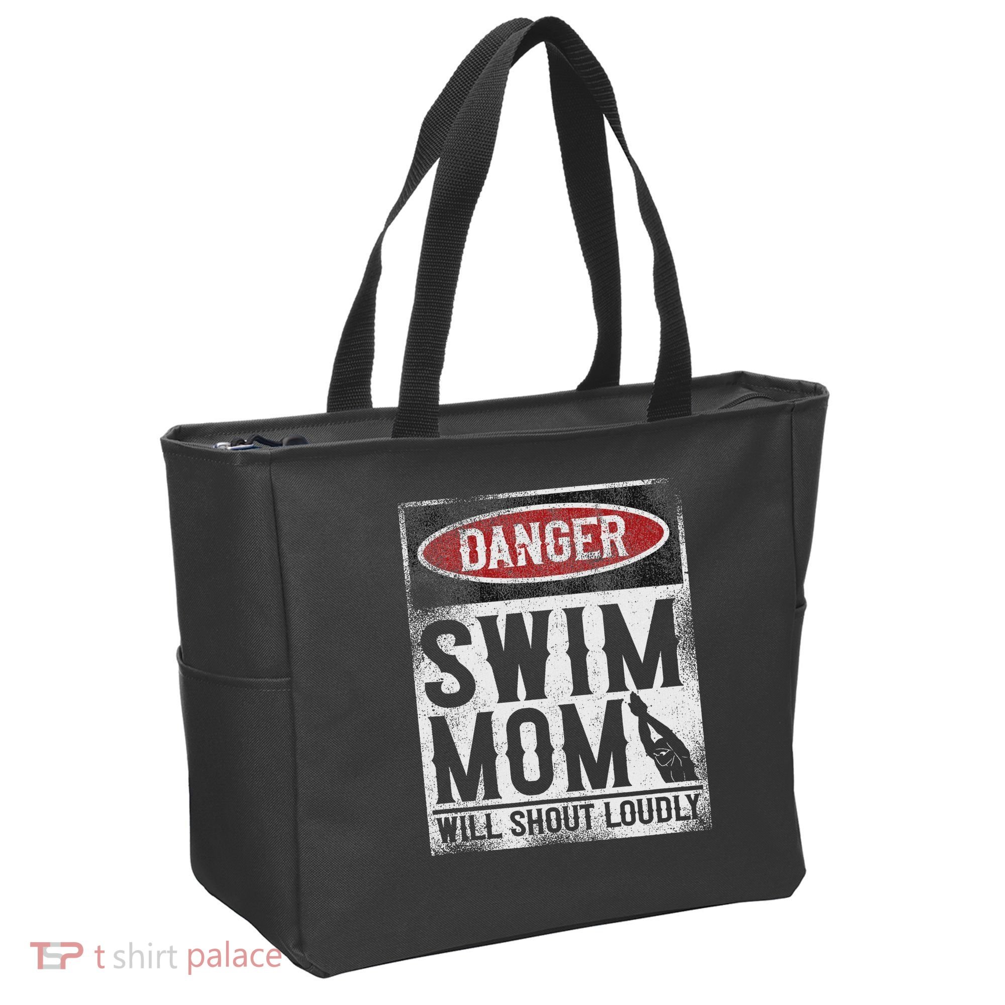 Swimming Swimmer Danger Swim Mom Tote Bag