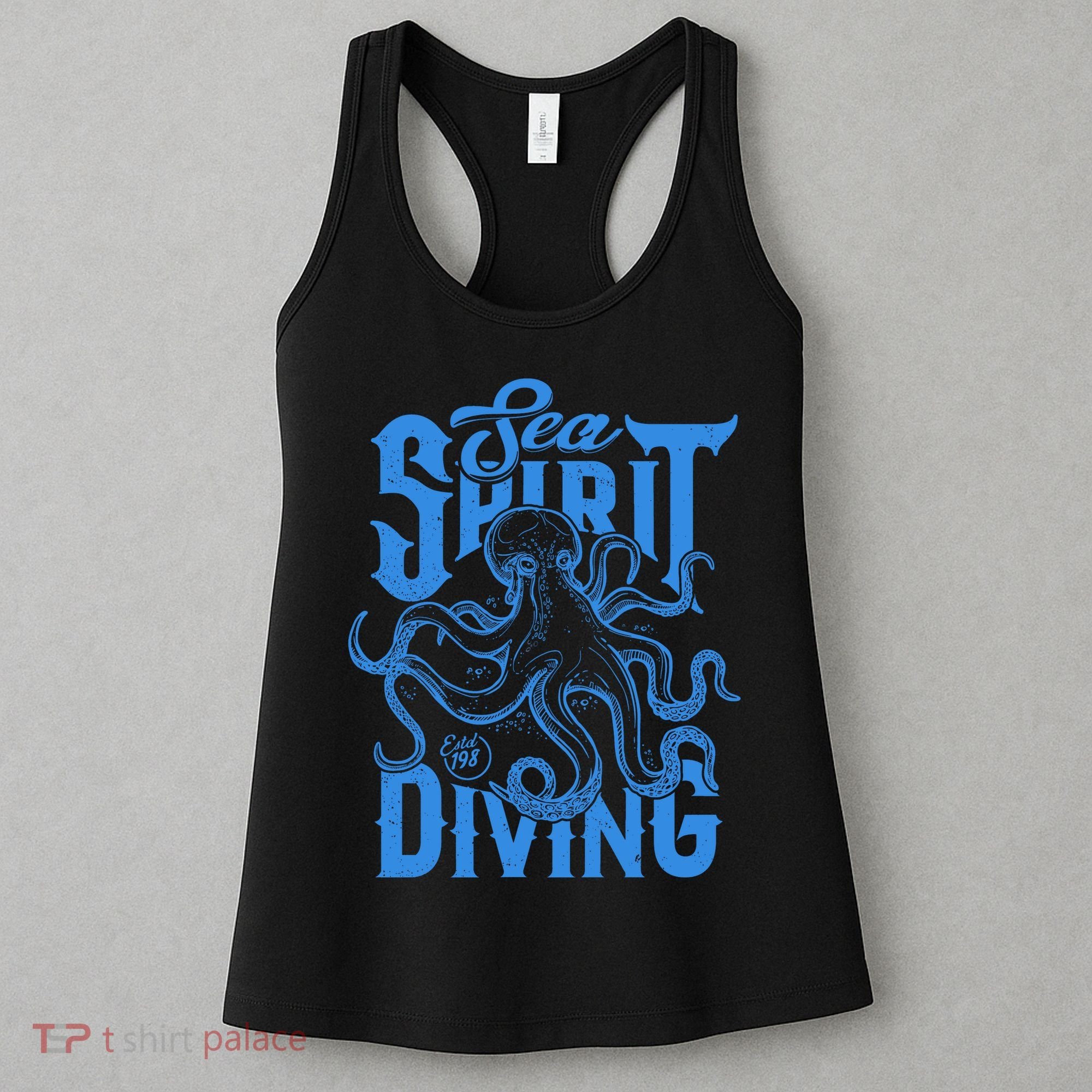 Sea Spirit Diving Funny Fishing Poster Women's Tank Top