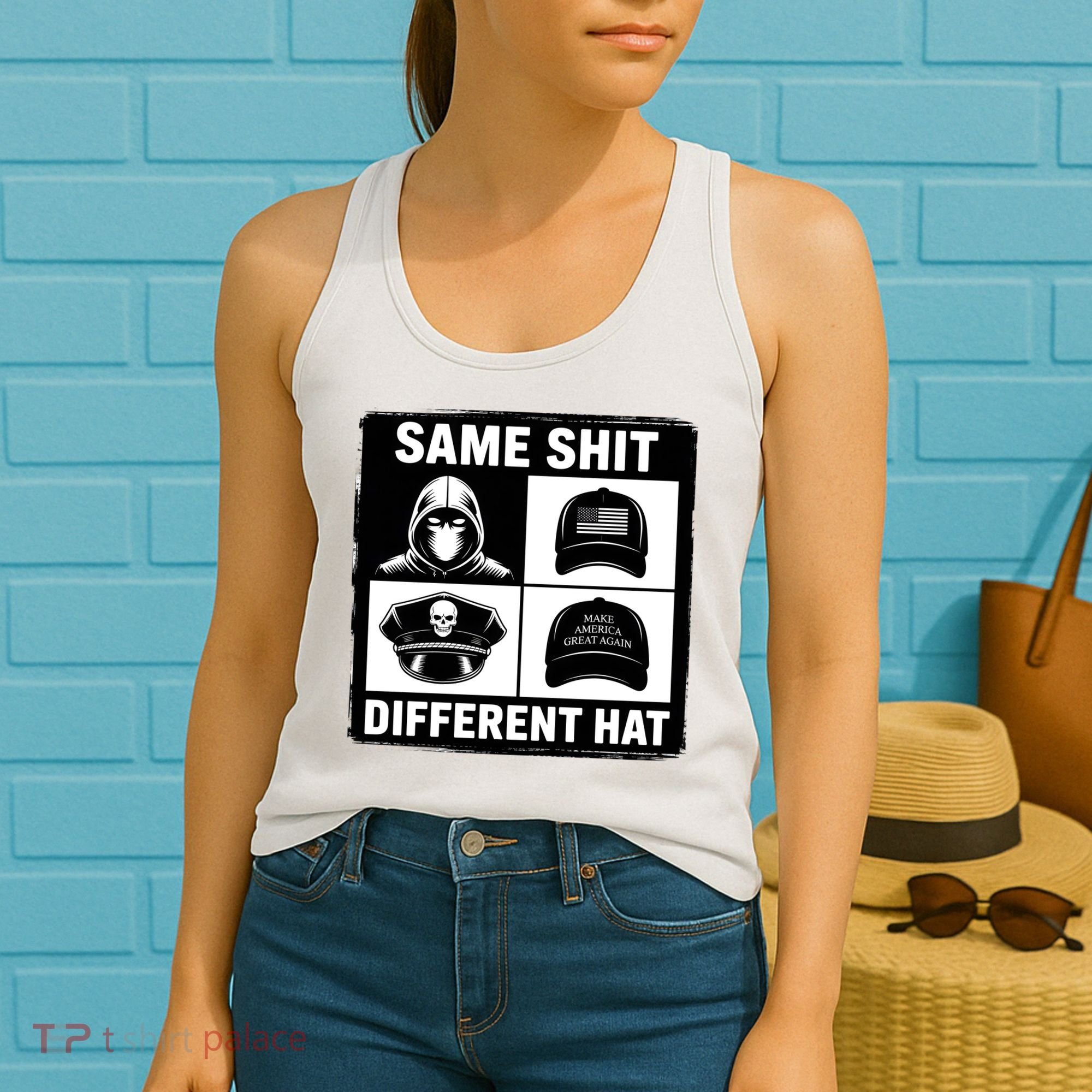 Same ShJt Different Hat Funny Women's Tank Top