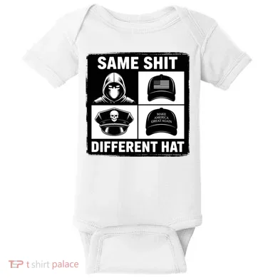 Same ShJt Different Hat Funny Baby Bodysuit