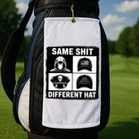 Same ShJt Different Hat Funny Golf Towel thumb 2