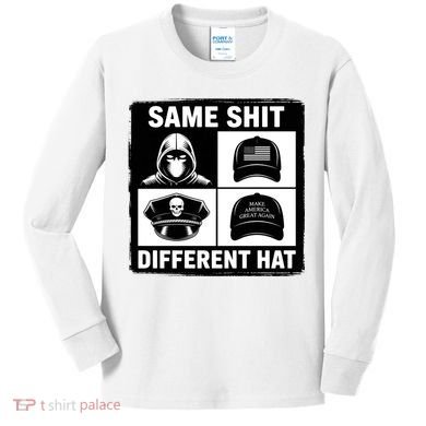 Same ShJt Different Hat Funny Kids Long Sleeve Shirt