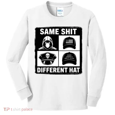 Same ShJt Different Hat Funny Kids Long Sleeve Shirt