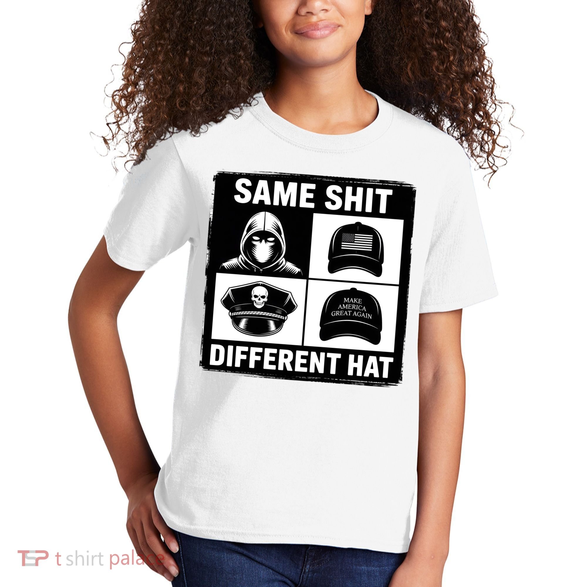 Same ShJt Different Hat Funny Kids T-Shirt