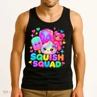 Squid Squad Dumpling Kawaii Pastel Anime Birthday Tank Top thumb 3