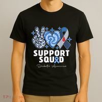 Support Squad Diabetes Awareness T1d Type 1 T-Shirt thumb 3