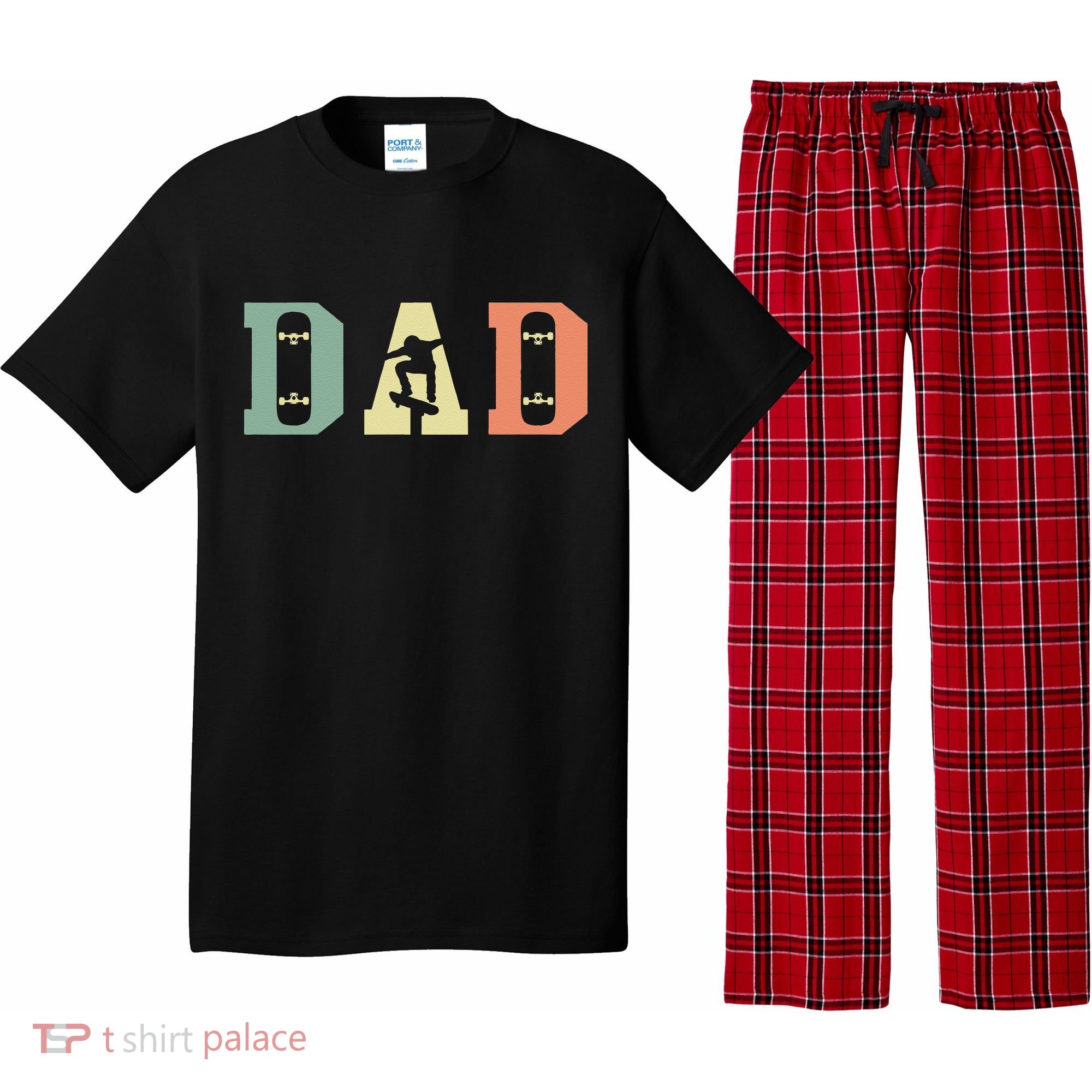  Skateboard Skater Dad Skating Skateboarding Fathers Day Pajama Set
