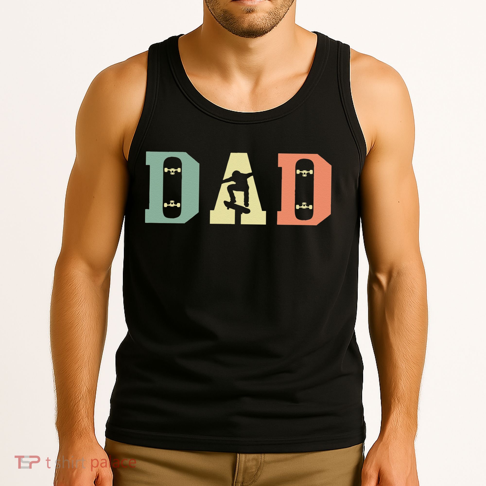  Skateboard Skater Dad Skating Skateboarding Fathers Day Tank Top