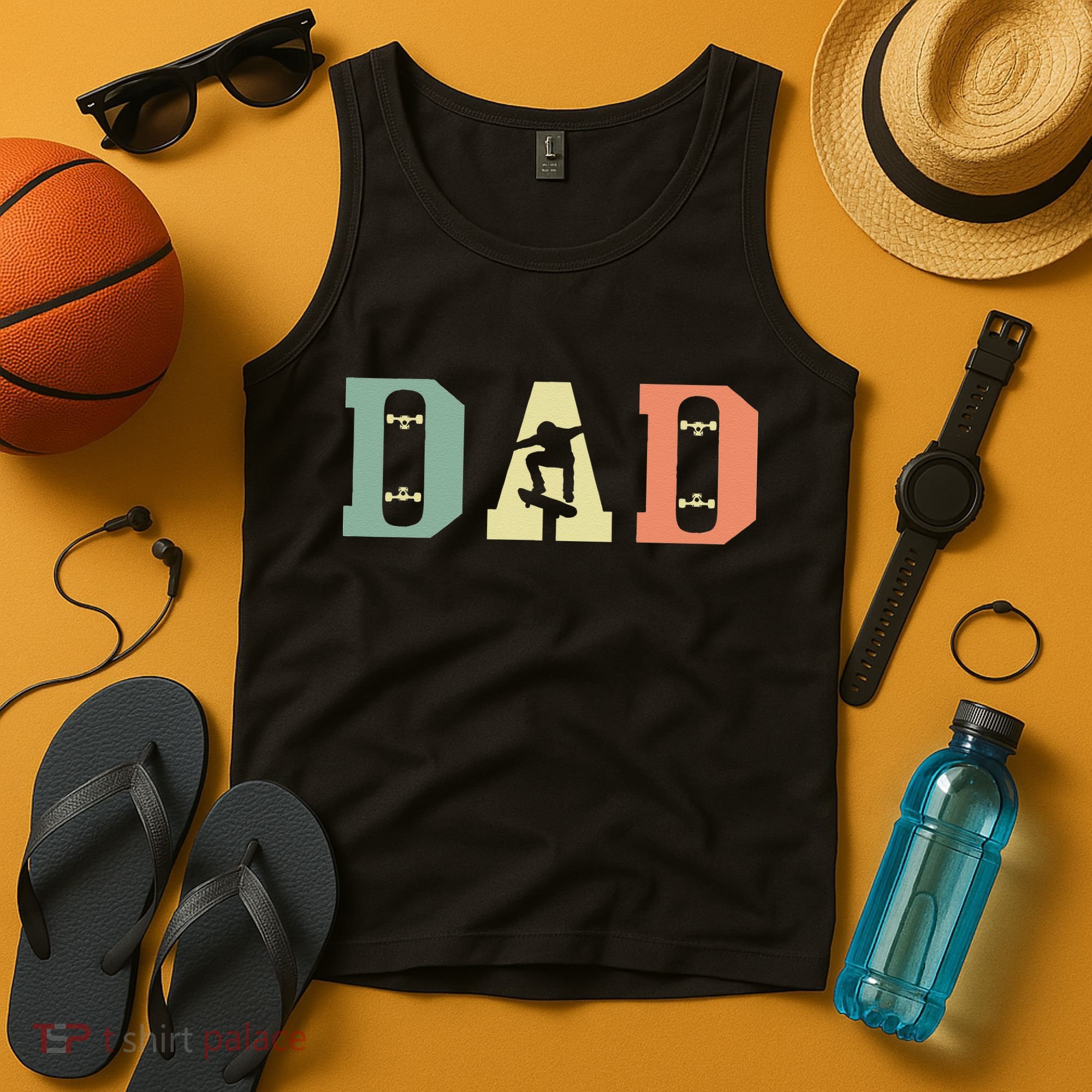  Skateboard Skater Dad Skating Skateboarding Fathers Day Tank Top