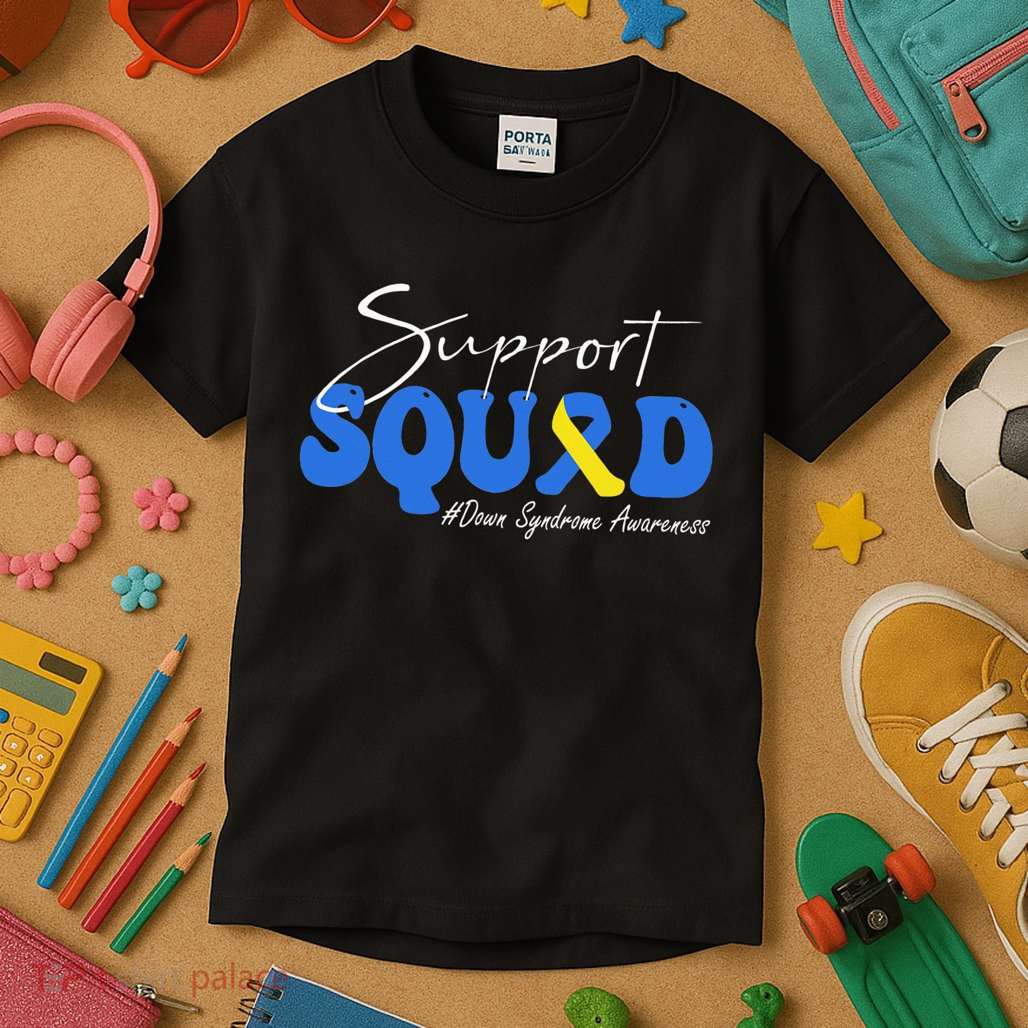 Support Squad Down Syndrome Awareness Kids T-Shirt