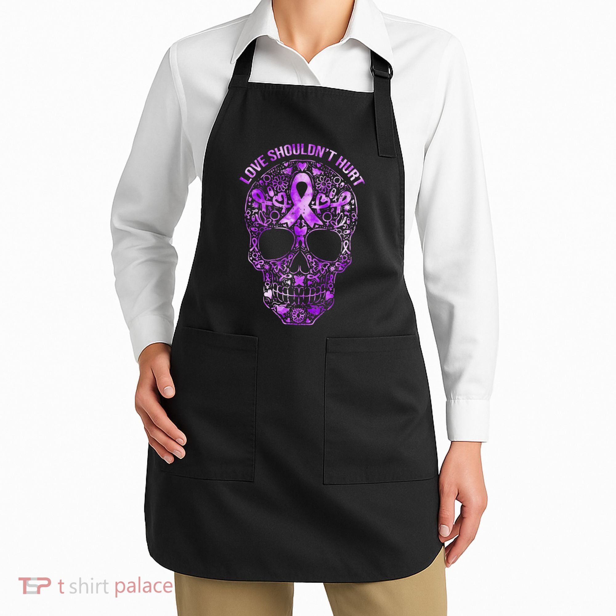 Sugar Skull Domestic Violence Awareness Apron