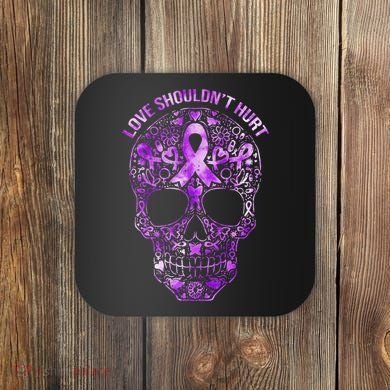 Sugar Skull Domestic Violence Awareness Coaster