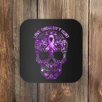 Sugar Skull Domestic Violence Awareness Coaster thumb 0