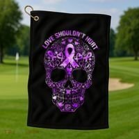 Sugar Skull Domestic Violence Awareness Golf Towel thumb 1