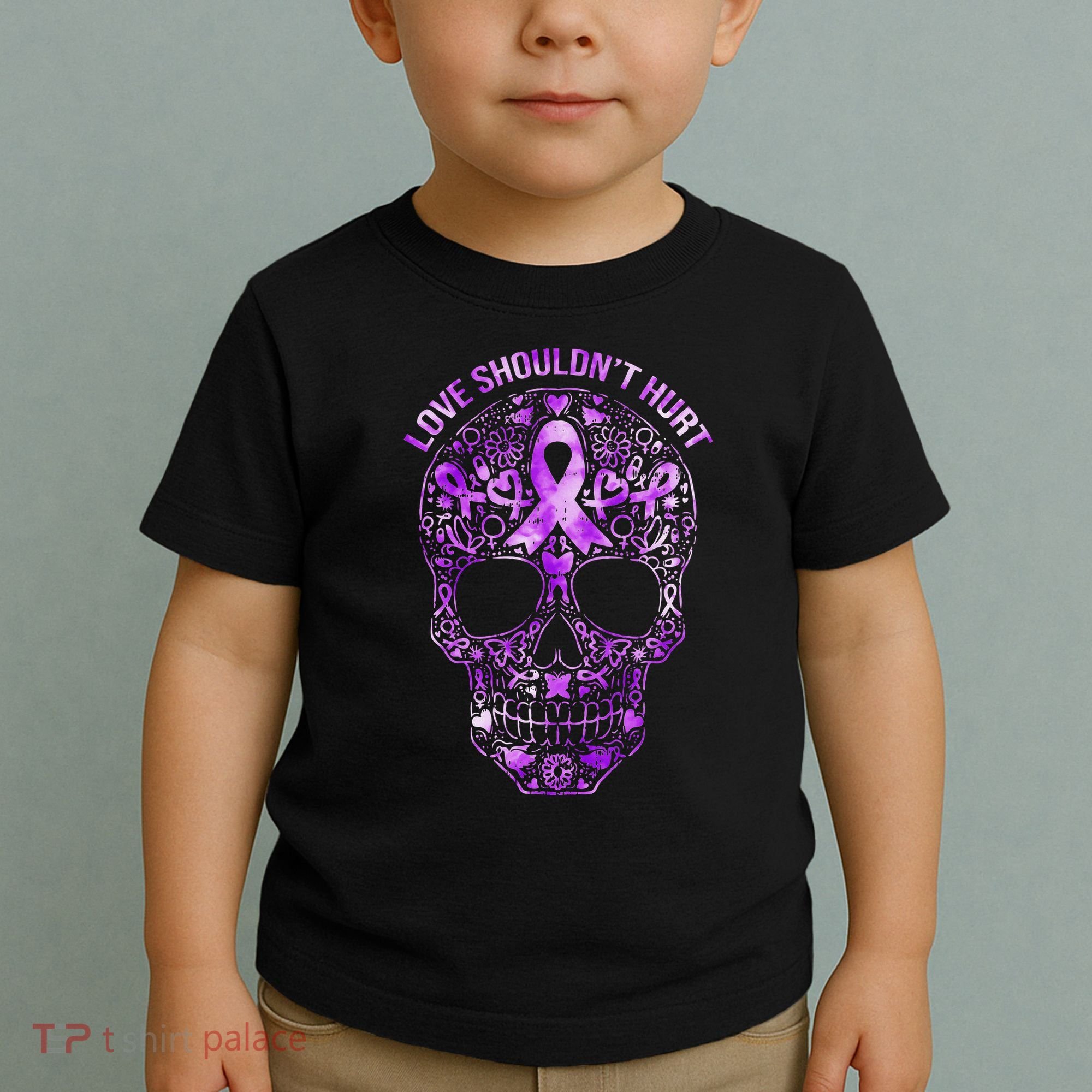 Sugar Skull Domestic Violence Awareness Toddler T-Shirt