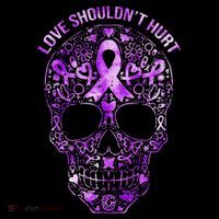 Sugar Skull Domestic Violence Awareness Women's Long Sleeve Shirt thumb 2