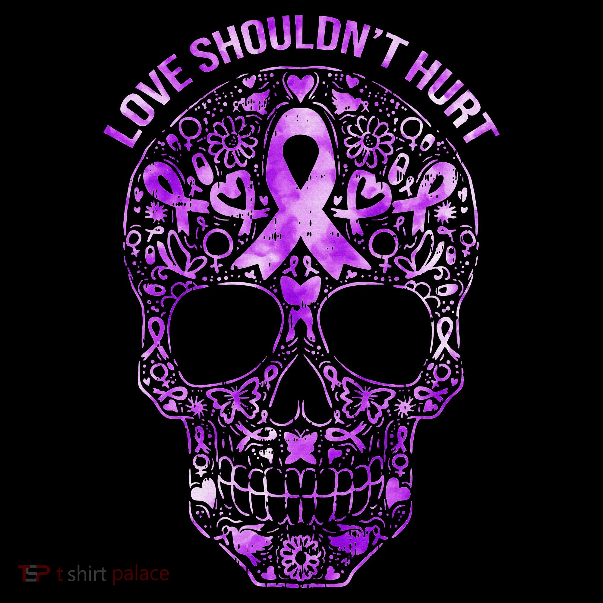 Sugar Skull Domestic Violence Awareness Women's Long Sleeve Shirt