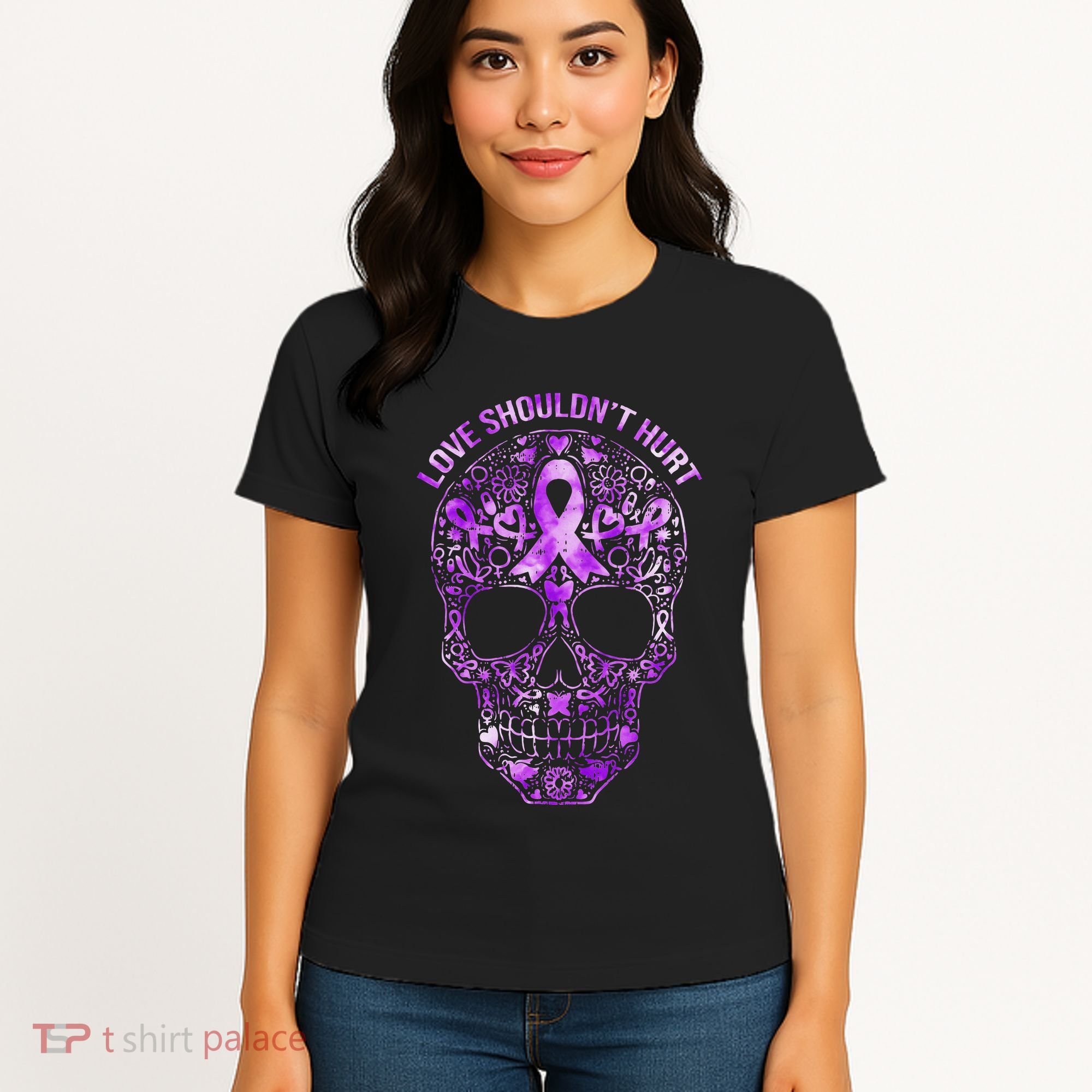 Sugar Skull Domestic Violence Awareness Women's T-Shirt