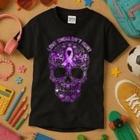 Sugar Skull Domestic Violence Awareness Kids T-Shirt thumb 3