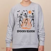 Spooky Season Dancing Skeleton Halloween Costume Funny Cute Women's Sweatshirt thumb 0