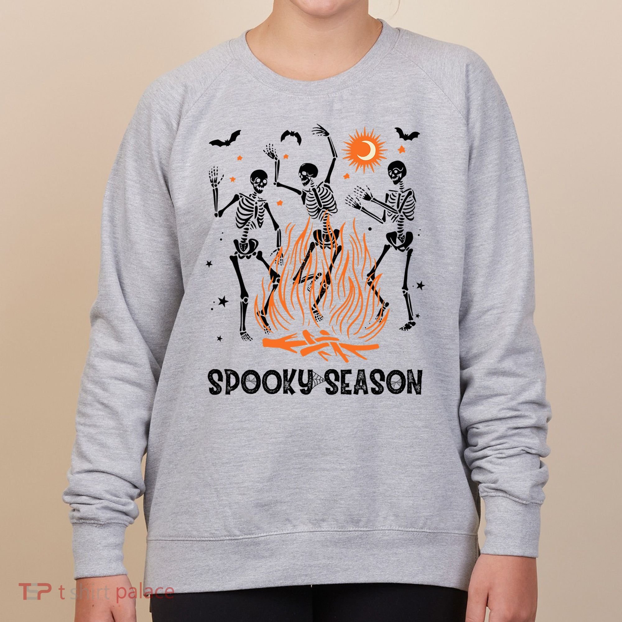 Spooky Season Dancing Skeleton Halloween Costume Funny Cute Women's Sweatshirt