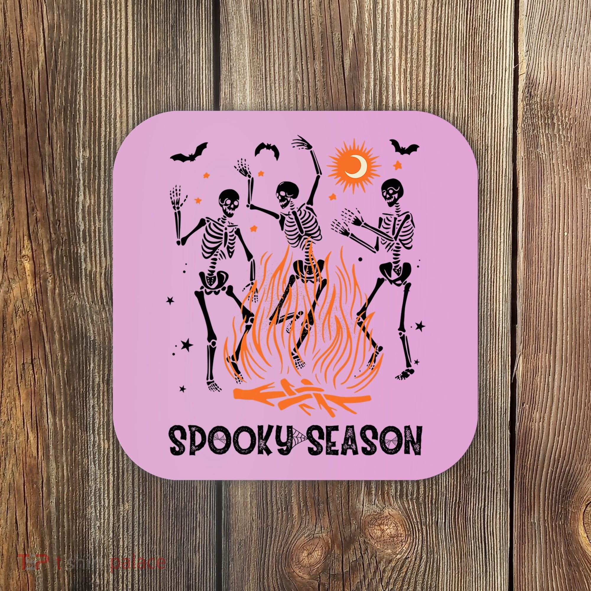 Spooky Season Dancing Skeleton Halloween Costume Funny Cute Coaster