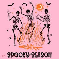 Spooky Season Dancing Skeleton Halloween Costume Funny Cute Coaster thumb 2