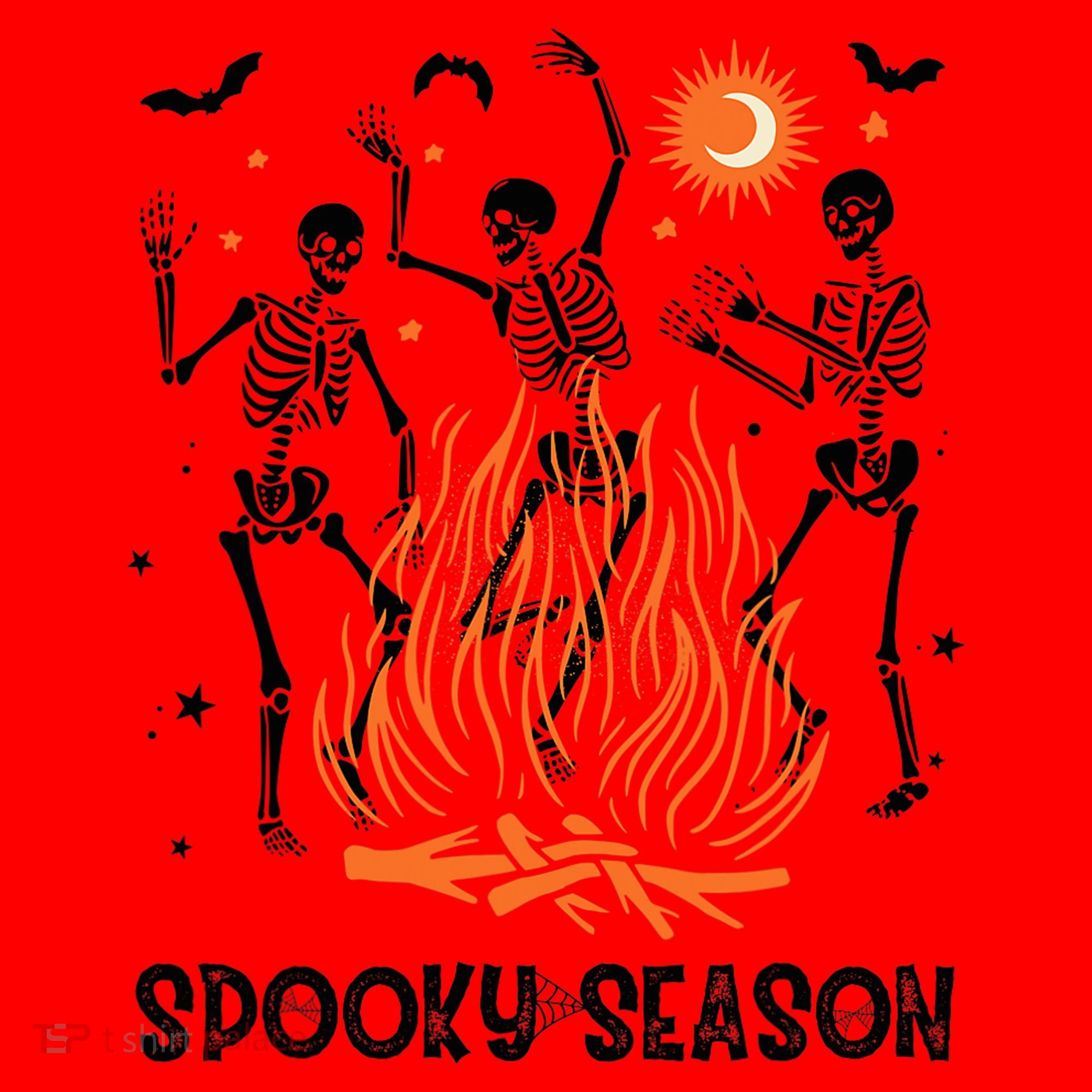 Spooky Season Dancing Skeleton Halloween Costume Funny Cute Santa Hat