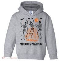 Spooky Season Dancing Skeleton Halloween Costume Funny Cute Toddler Hoodie thumb 0