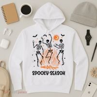 Spooky Season Dancing Skeleton Halloween Costume Funny Cute Hoodie thumb 3