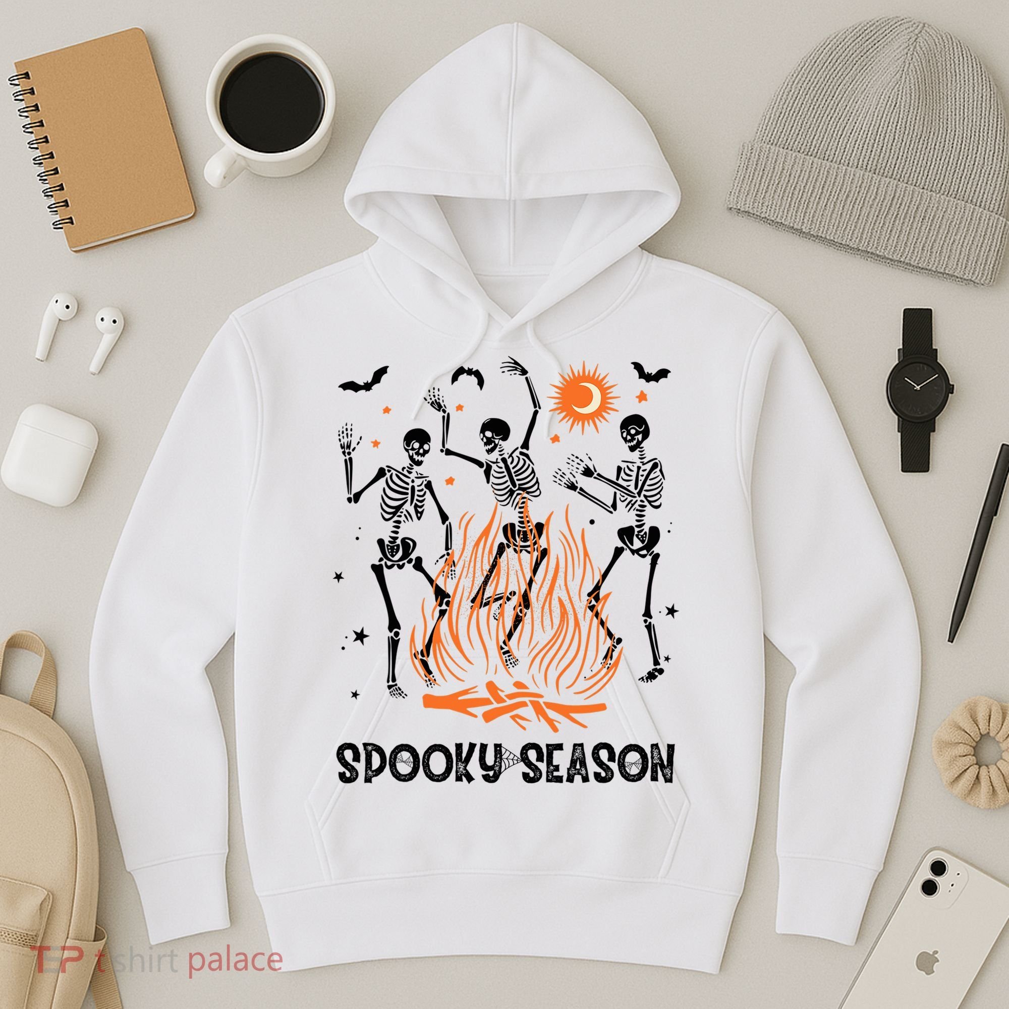 Spooky Season Dancing Skeleton Halloween Costume Funny Cute Hoodie