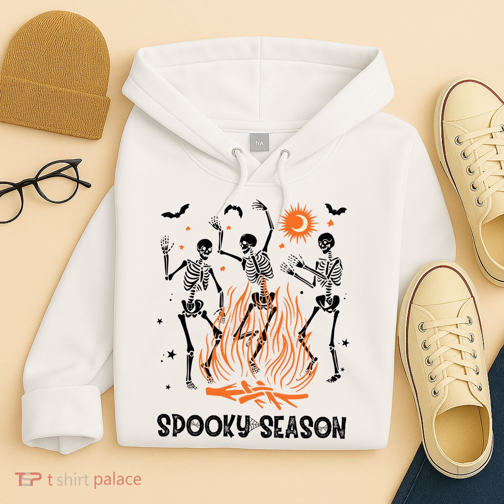 Spooky Season Dancing Skeleton Halloween Costume Funny Cute Hoodie