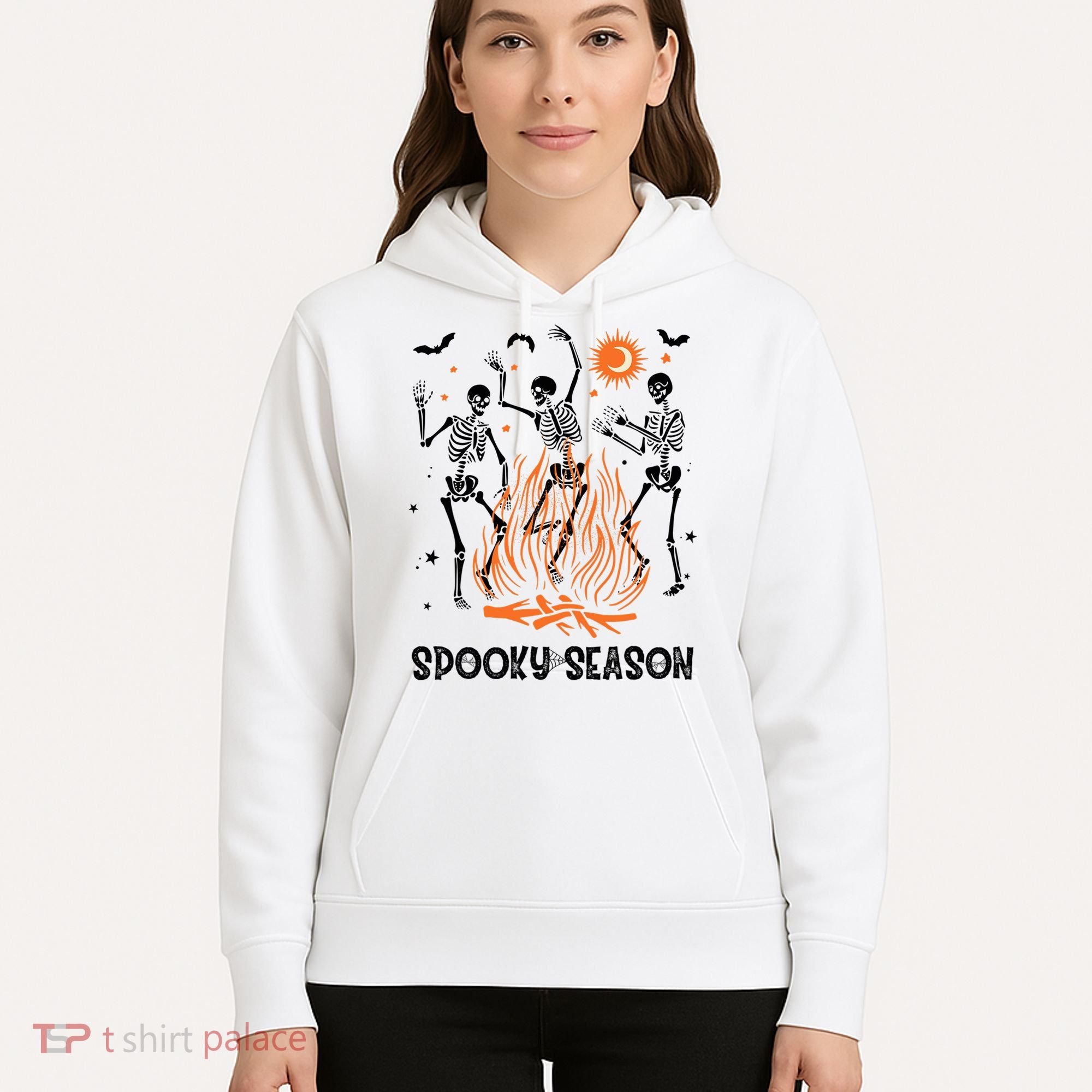 Spooky Season Dancing Skeleton Halloween Costume Funny Cute Hoodie