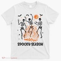 Spooky Season Dancing Skeleton Halloween Costume Funny Cute T-Shirt thumb 0