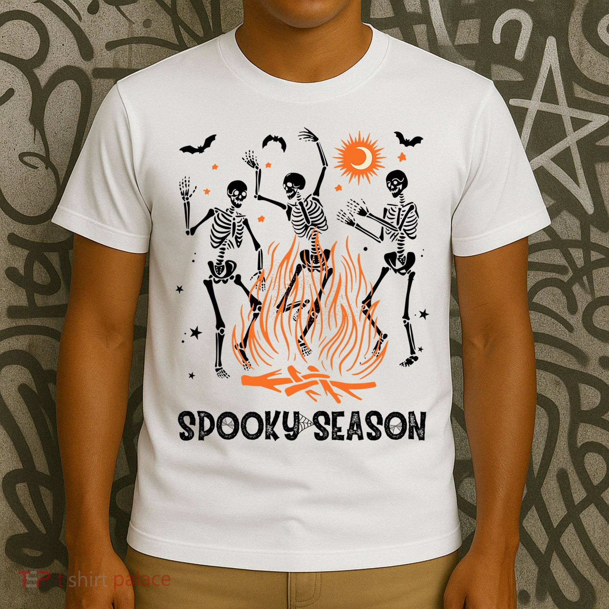 Spooky Season Dancing Skeleton Halloween Costume Funny Cute T-Shirt