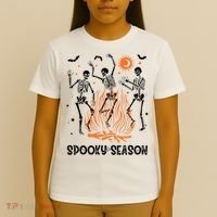 Spooky Season Dancing Skeleton Halloween Costume Funny Cute T-Shirt thumb 4