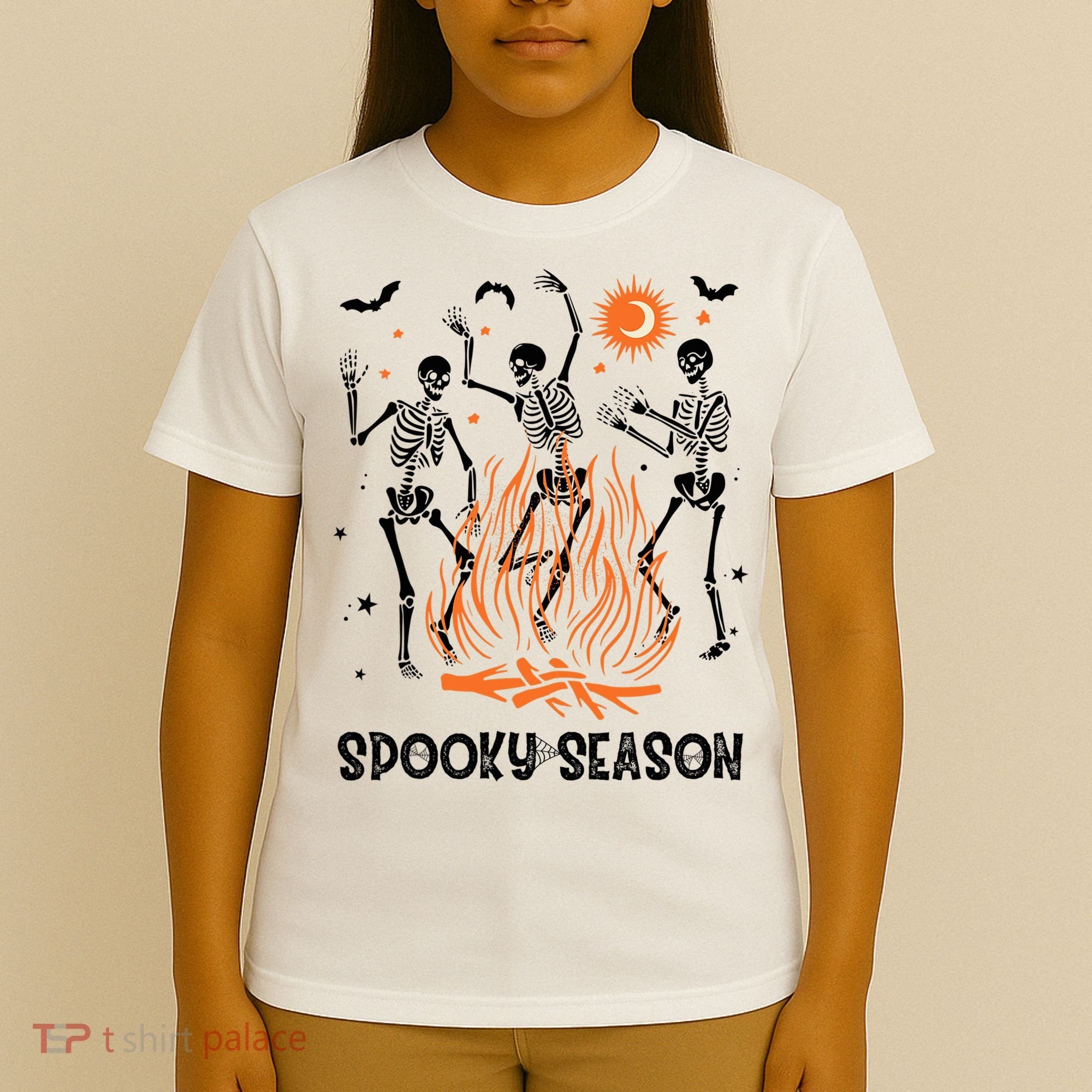 Spooky Season Dancing Skeleton Halloween Costume Funny Cute T-Shirt