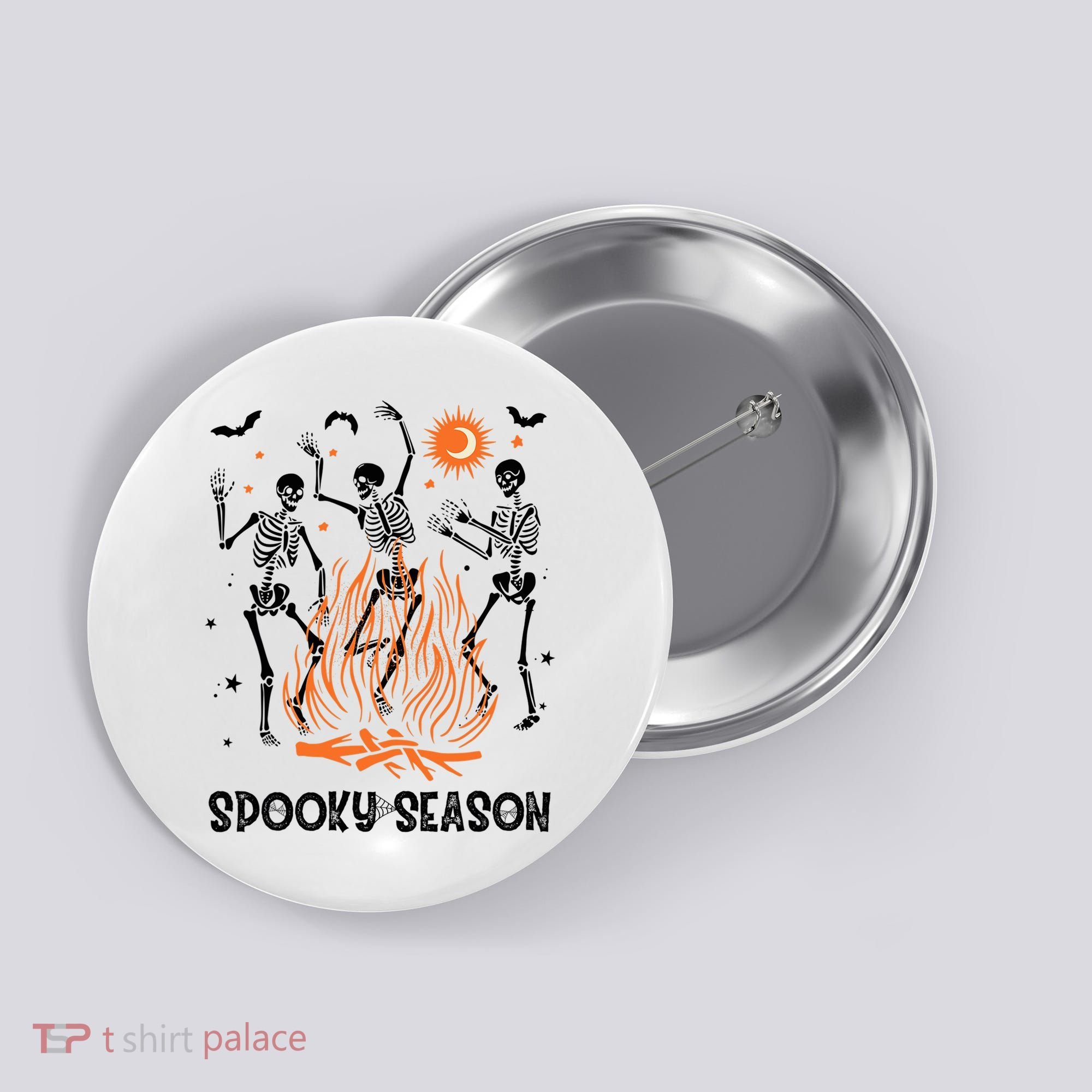 Spooky Season Dancing Skeleton Halloween Costume Funny Cute Button