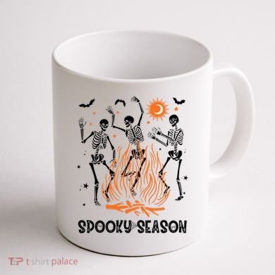 Spooky Season Dancing Skeleton Halloween Costume Funny Cute Coffee Mug back