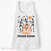 Spooky Season Dancing Skeleton Halloween Costume Funny Cute Women's Tank Top thumb 0